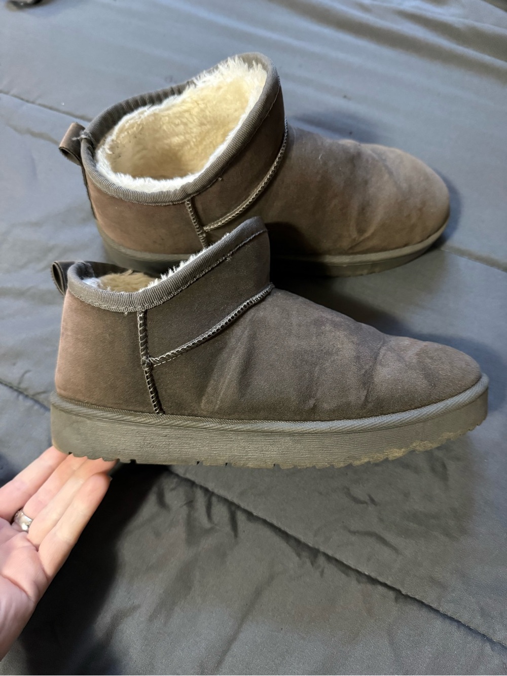 Plush-Lined Slip-On Ankle Booties